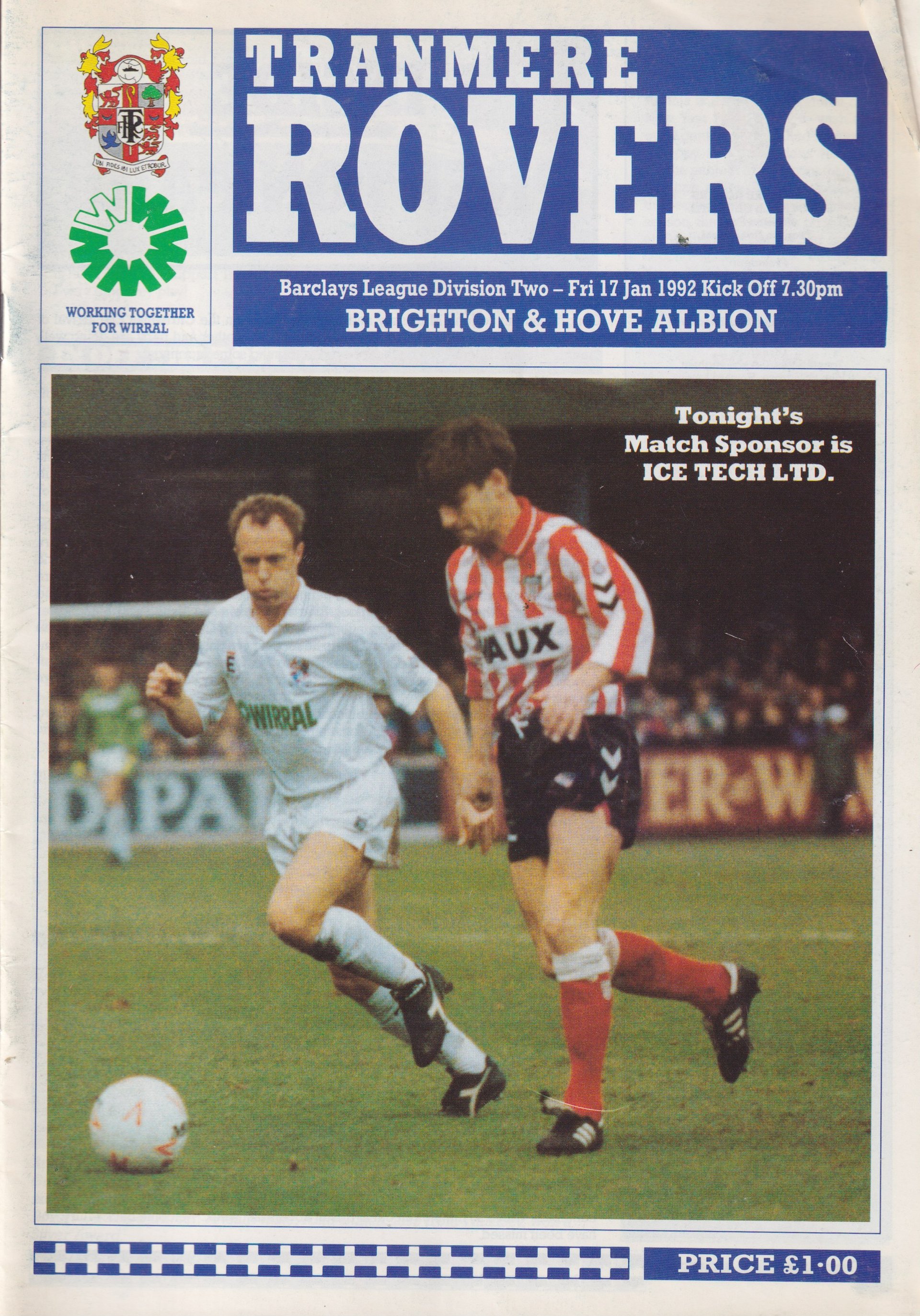 Tranmere Rovers v Brighton & Hove Albion match programme